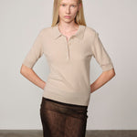 ALBERTO KNIT POLO BLOUSE