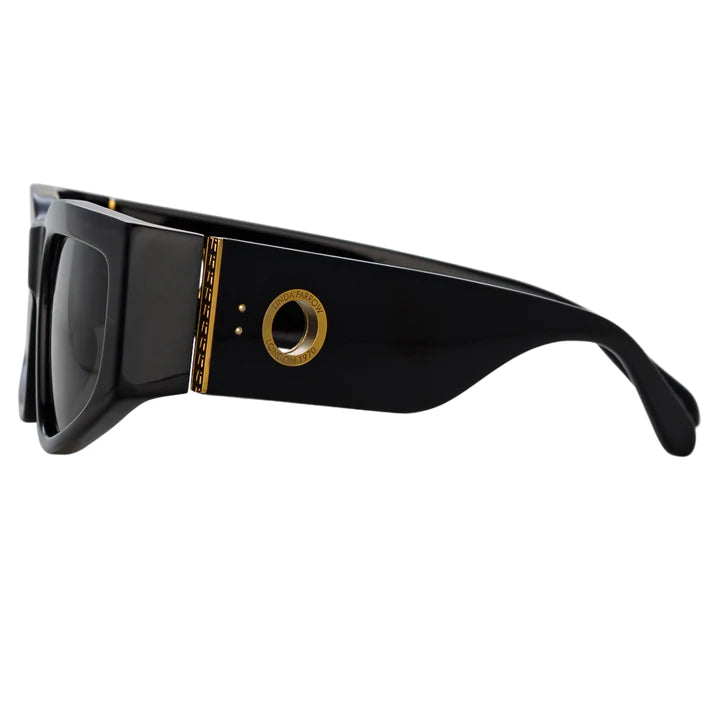 LINDA FARROW SENNA Cat Eye Sunglasses in Black