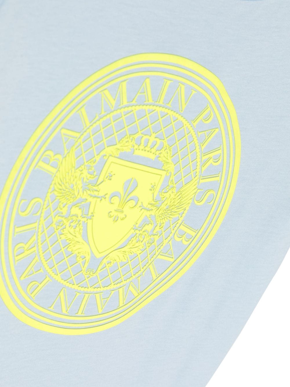 BALMAIN KIDS Logo-print Cotton T-shirt in Light Blue