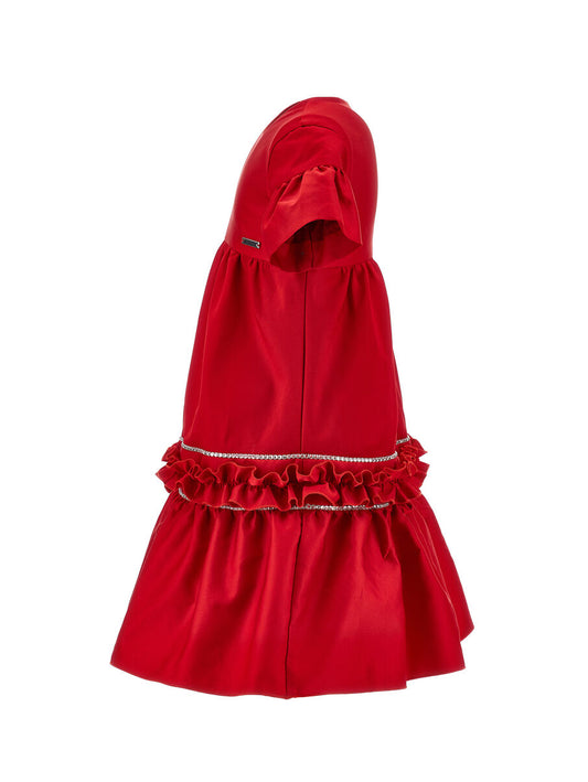 MONNALISA Duchesse dress with rhinestones