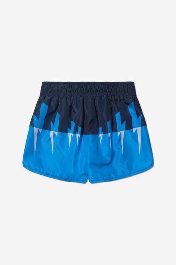 NEIL BARRETT KIDS Swim Shorts in Blue