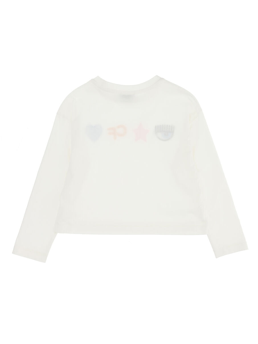 CHIARA FERRAGNI Rainbow Long-sleeved Embroidered T-shirt