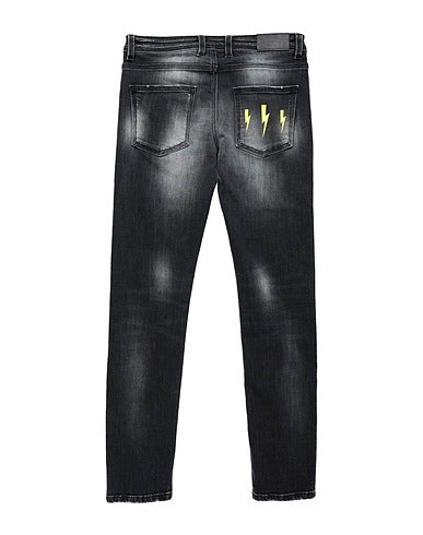 NEIL BARRETT KIDS Denim Trousers in Black