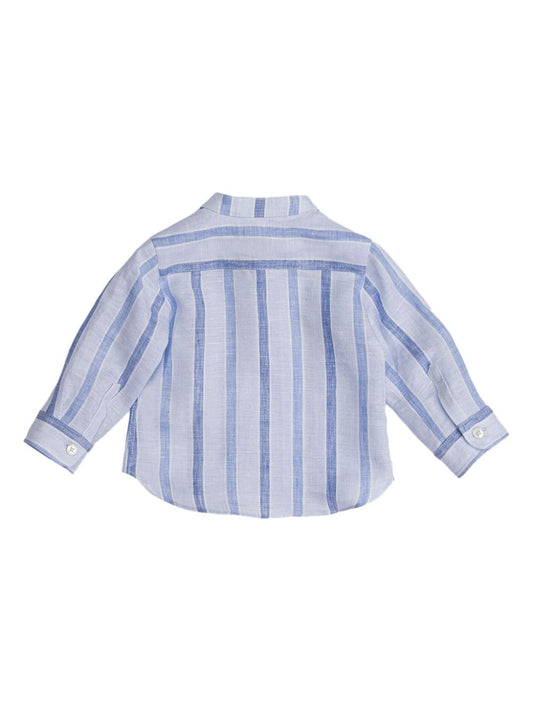 ETRO KIDS Pegaso-embroidered Striped Shirt