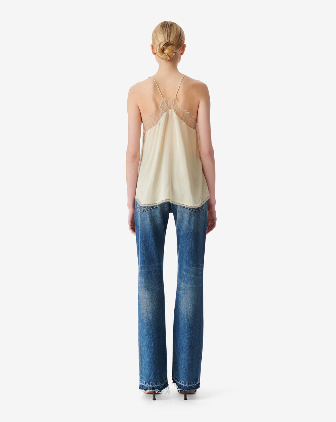 IRO BERWYN SILK AND LACE CAMISOLE