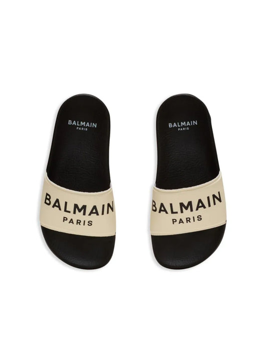 BALMAIN KIDS Logo-print Flat Slides