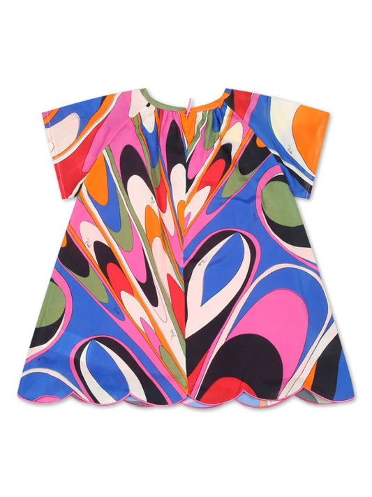 EMILIO PUCCI JUNIOR Onde-Print Crepe Dress