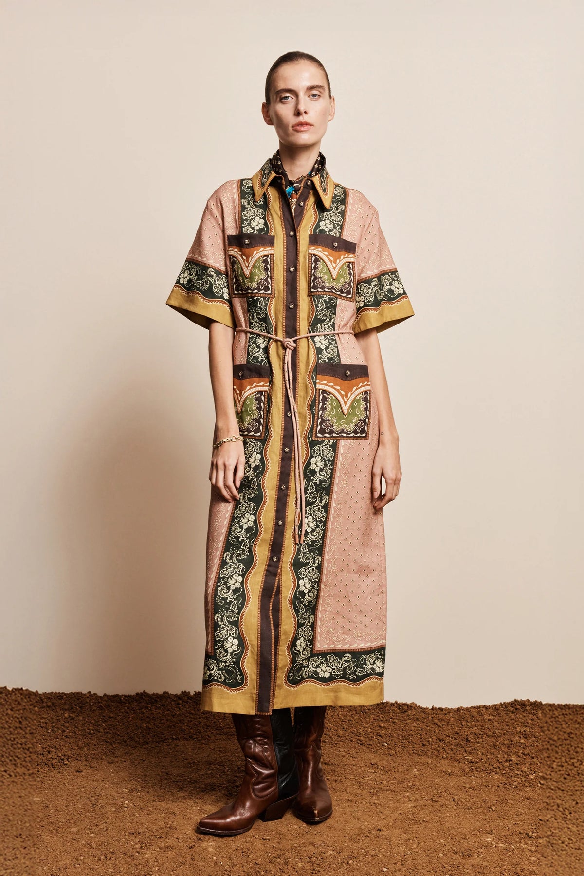 DARCEY PRINTED SHIRT DRESS