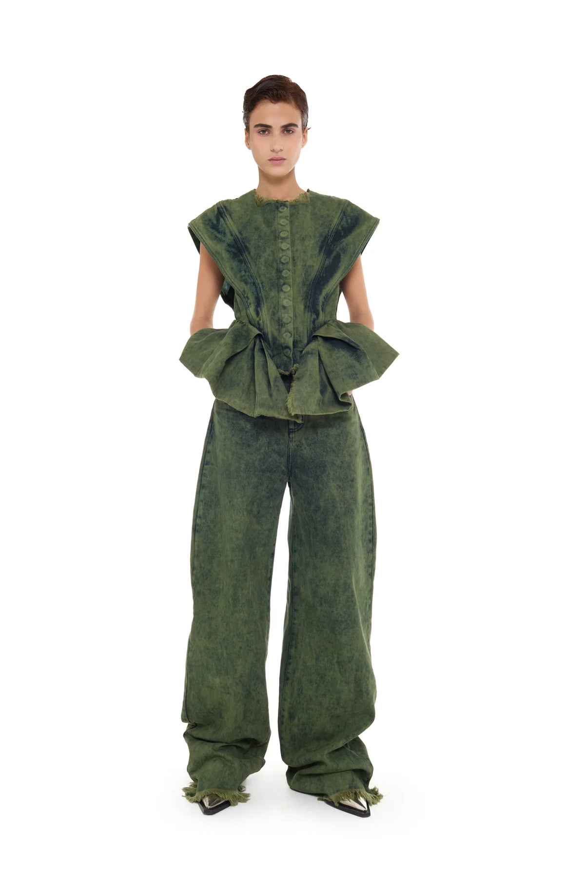 KHAKI OVERDYE DENIM BOYFRIEND