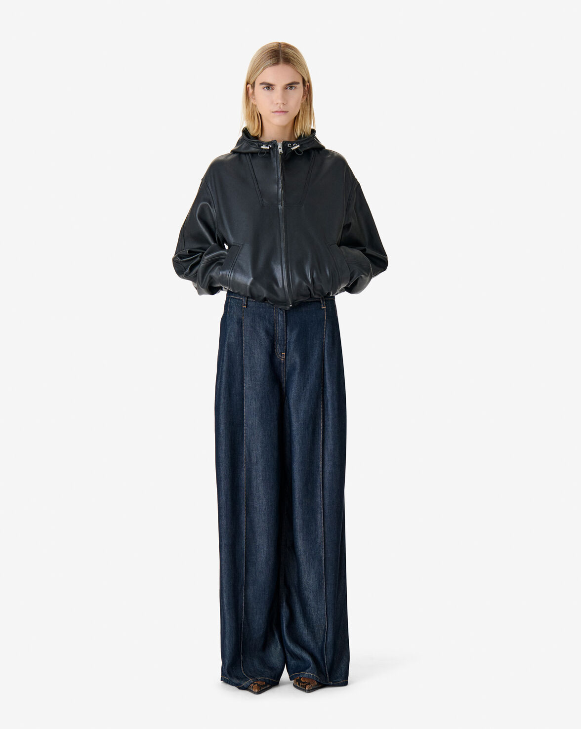 WIDE LEG DENIM PANTS