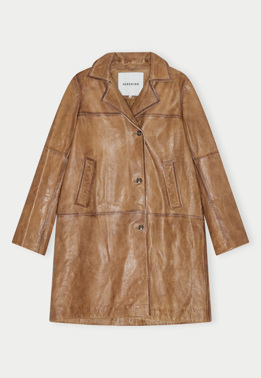 SHELLY LEATHER COAT