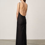 LUCA WOOL DRESS BLACK PINSTRIPE