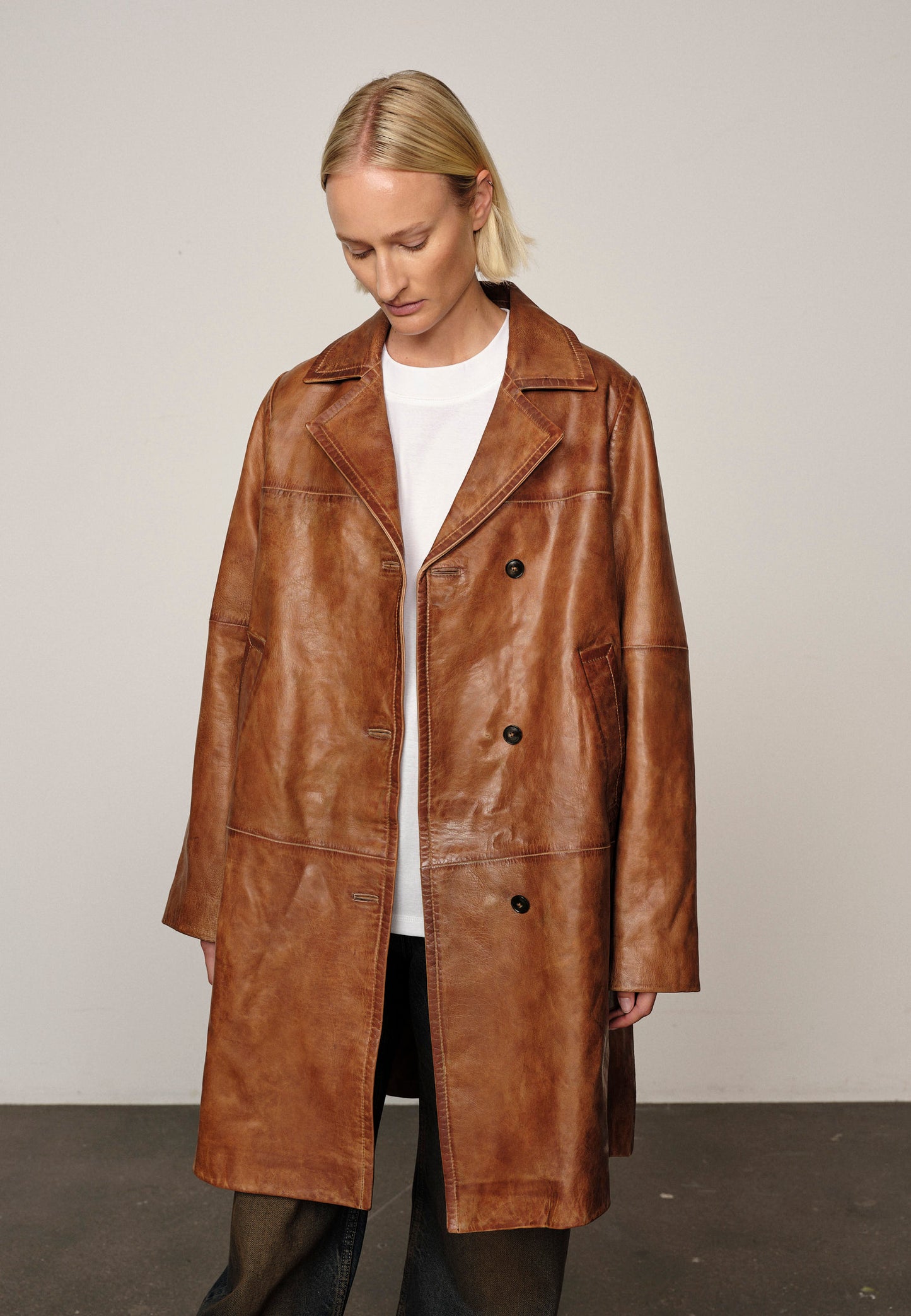 SHELLY LEATHER COAT