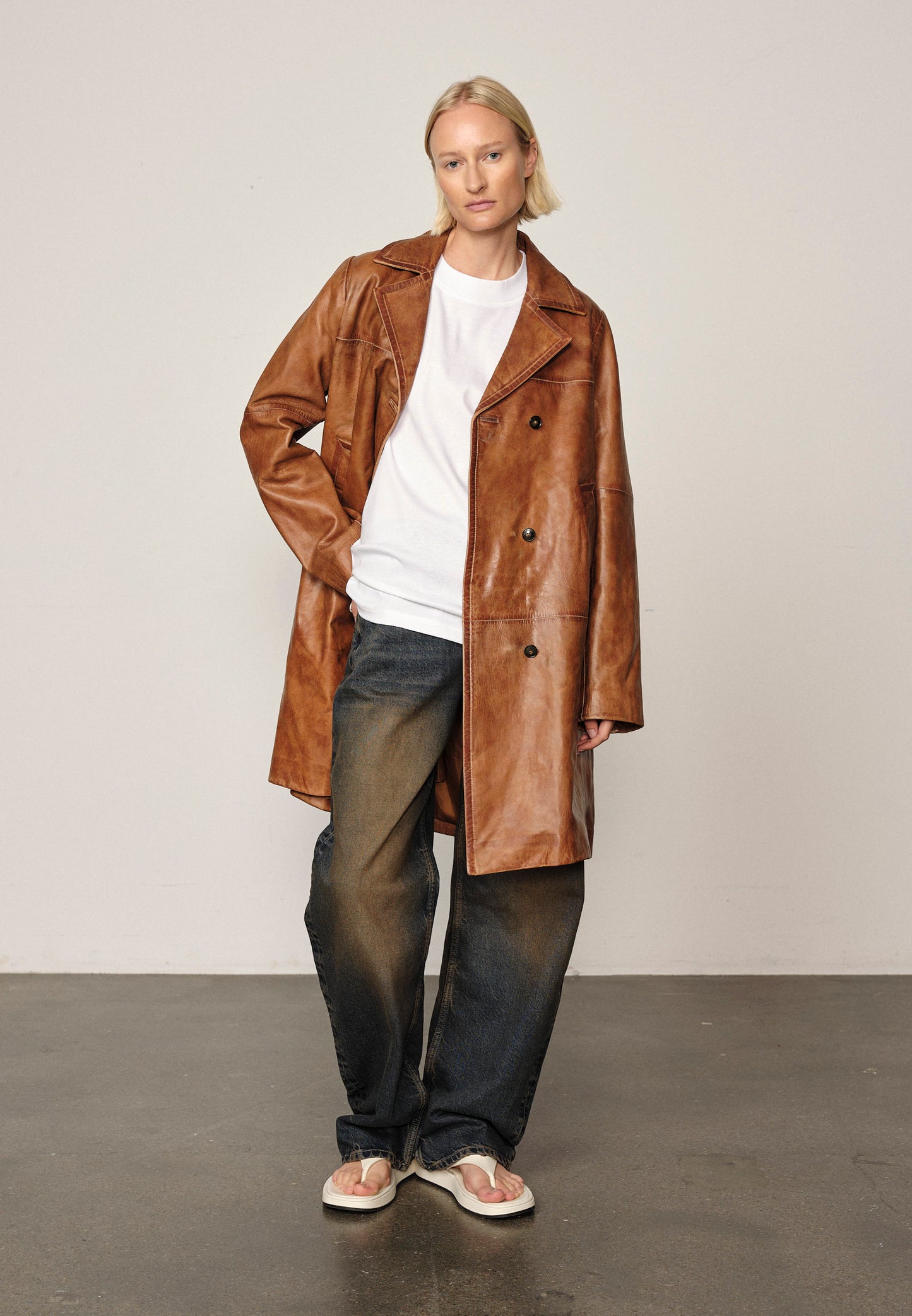 SHELLY LEATHER COAT