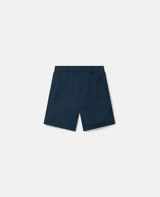 STELLA McCARTNEY KIDS Navy Linen Shorts