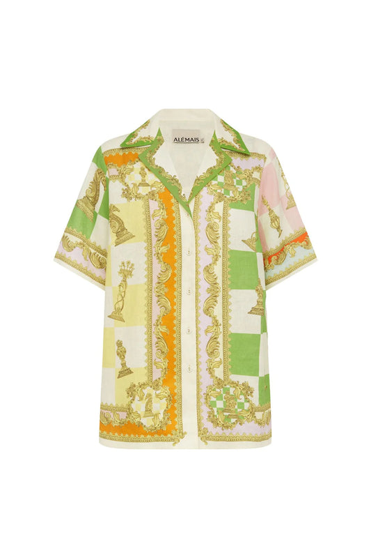 ALEMAIS CHECKMATE Linen Shirt