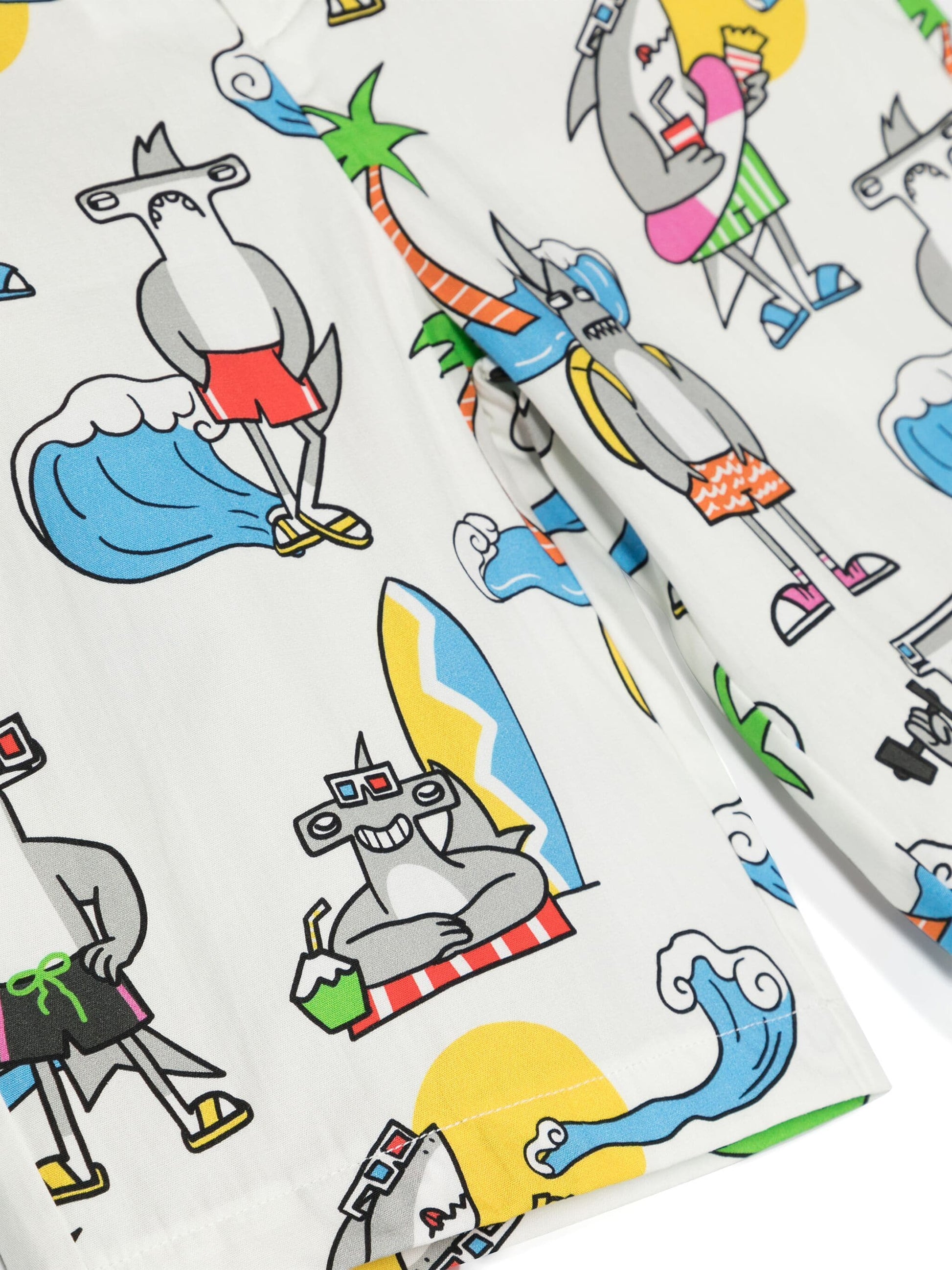 STELLA McCARTNEY  KIDS Shark-print Cotton Shorts