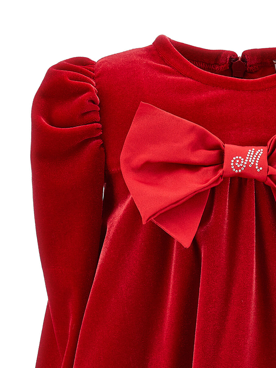 MONNALISA Maxi bow chenille dress