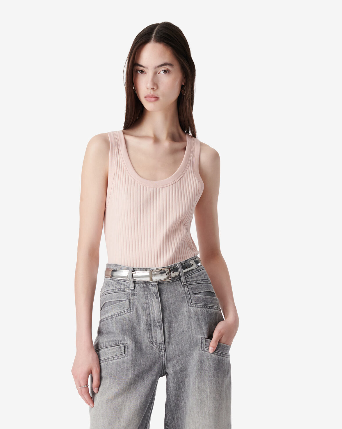 CROPPED RIBBED TANK TOP