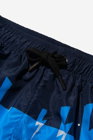 NEIL BARRETT KIDS Swim Shorts in Blue