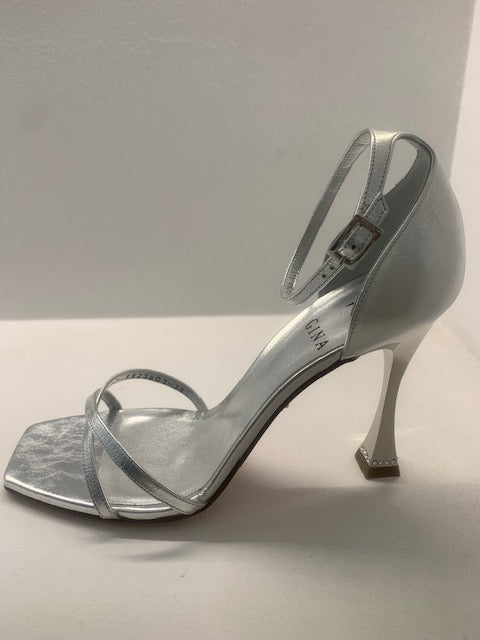 GINA ROSSI SILVER HIGH HEEL SANDAL
