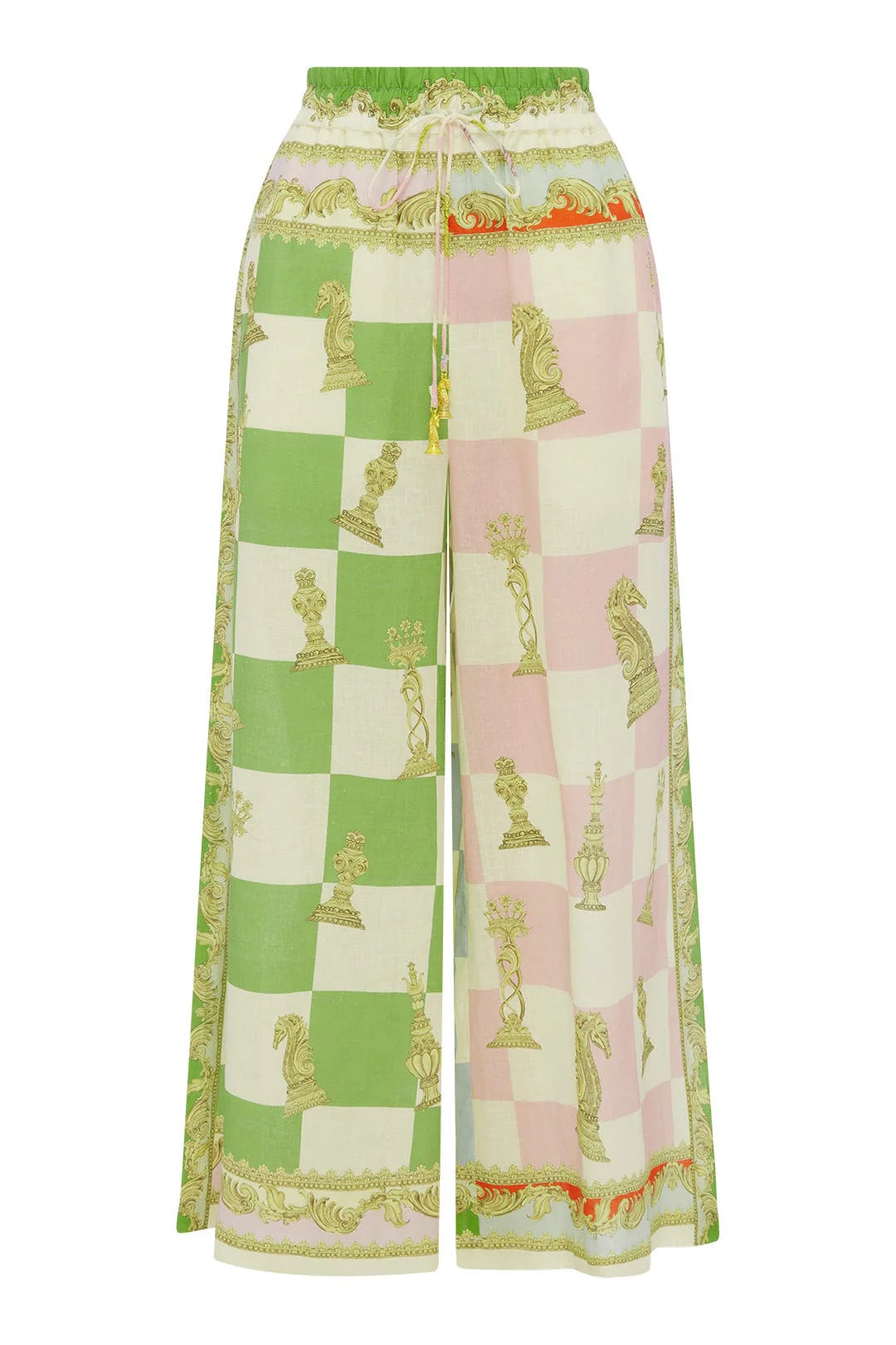 ALEMAIS CHECKMATE Linen Pants