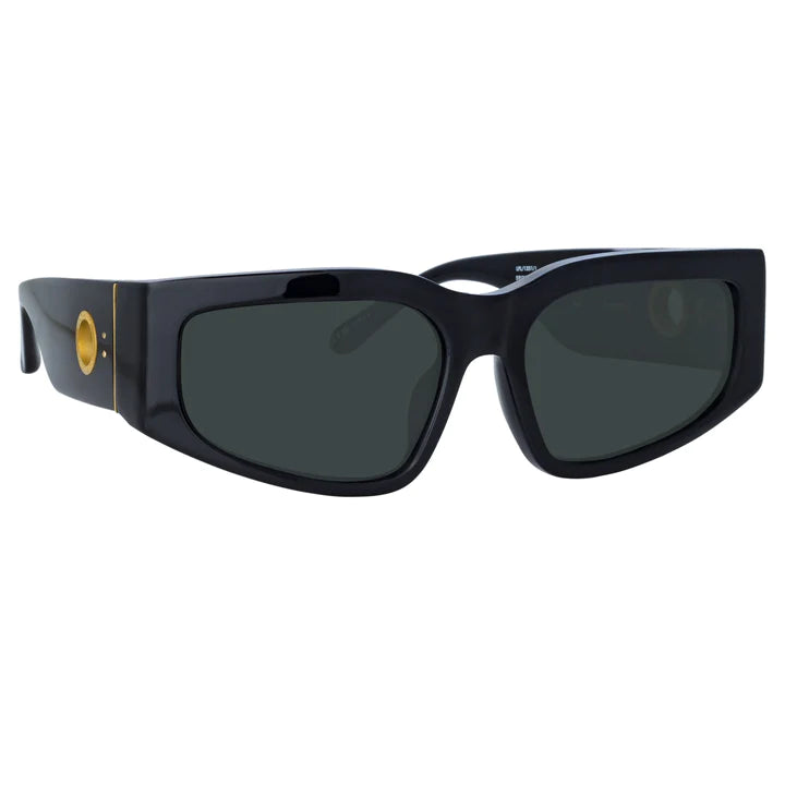 LINDA FARROW SENNA Cat Eye Sunglasses in Black