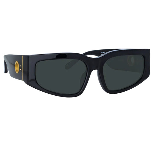 LINDA FARROW SENNA Cat Eye Sunglasses in Black