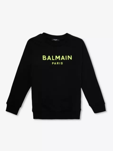 BALMAIN KIDS Cotton-jersey Sweatshirt in Black