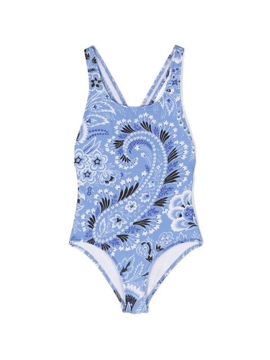 ETRO KIDS Paisley-print Criss-cross Swimsuit
