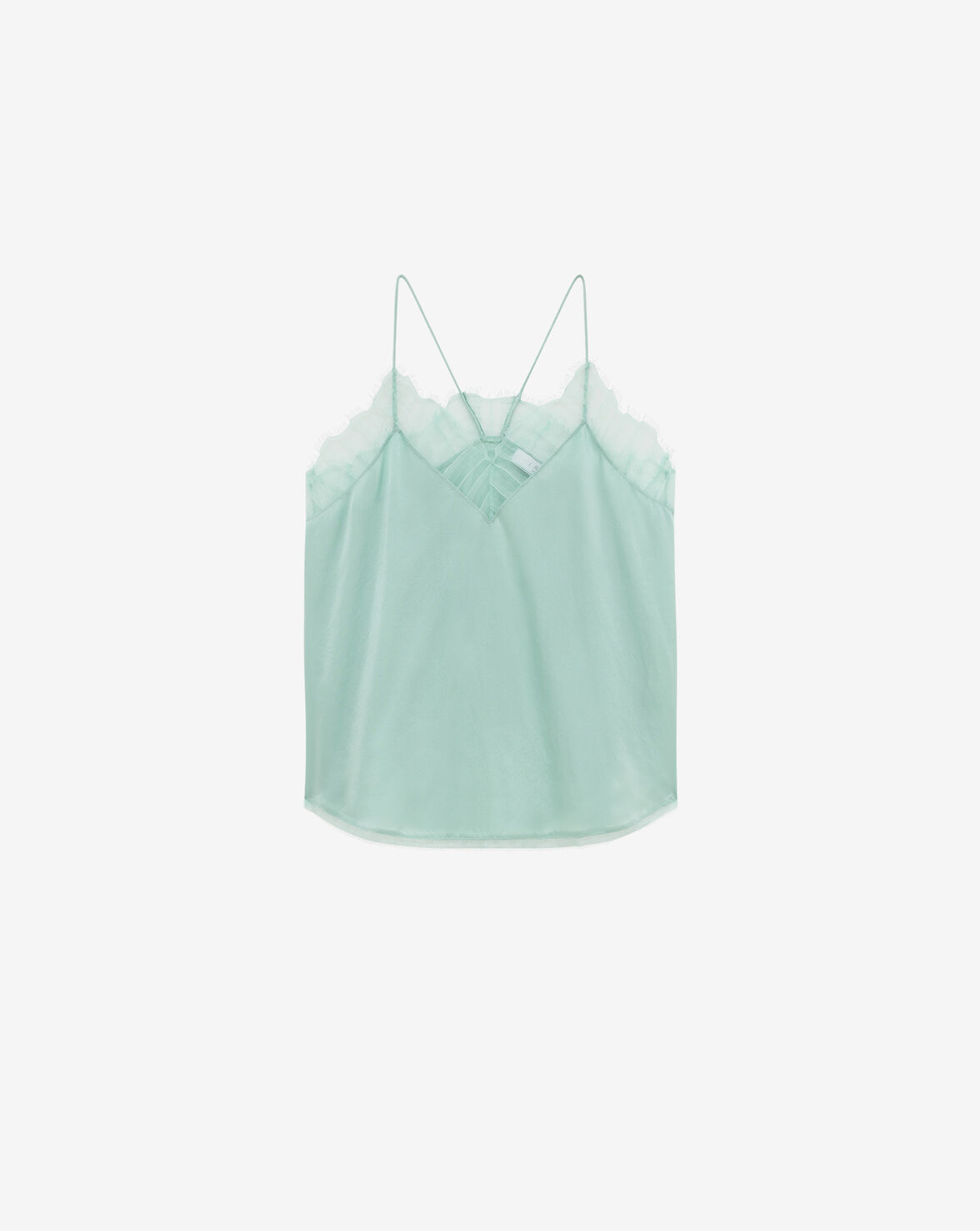 IRO BERWYN Silk Tank Top in Aqua