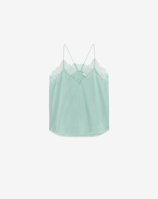IRO BERWYN Silk Tank Top in Aqua