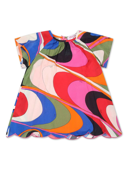 EMILIO PUCCI JUNIOR Onde-Print Crepe Dress