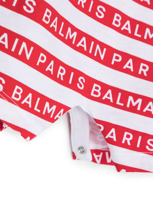 BALMAIN KIDS Logo-stripes T-shirt