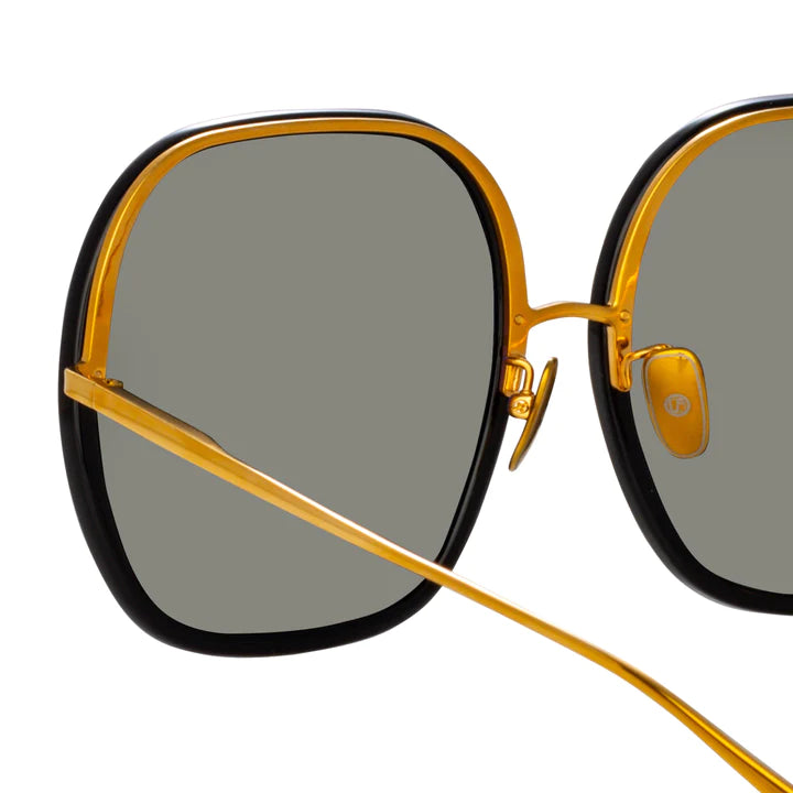 LINDA FARROW CELIA Oversized Sunglasses in Tortoiseshell