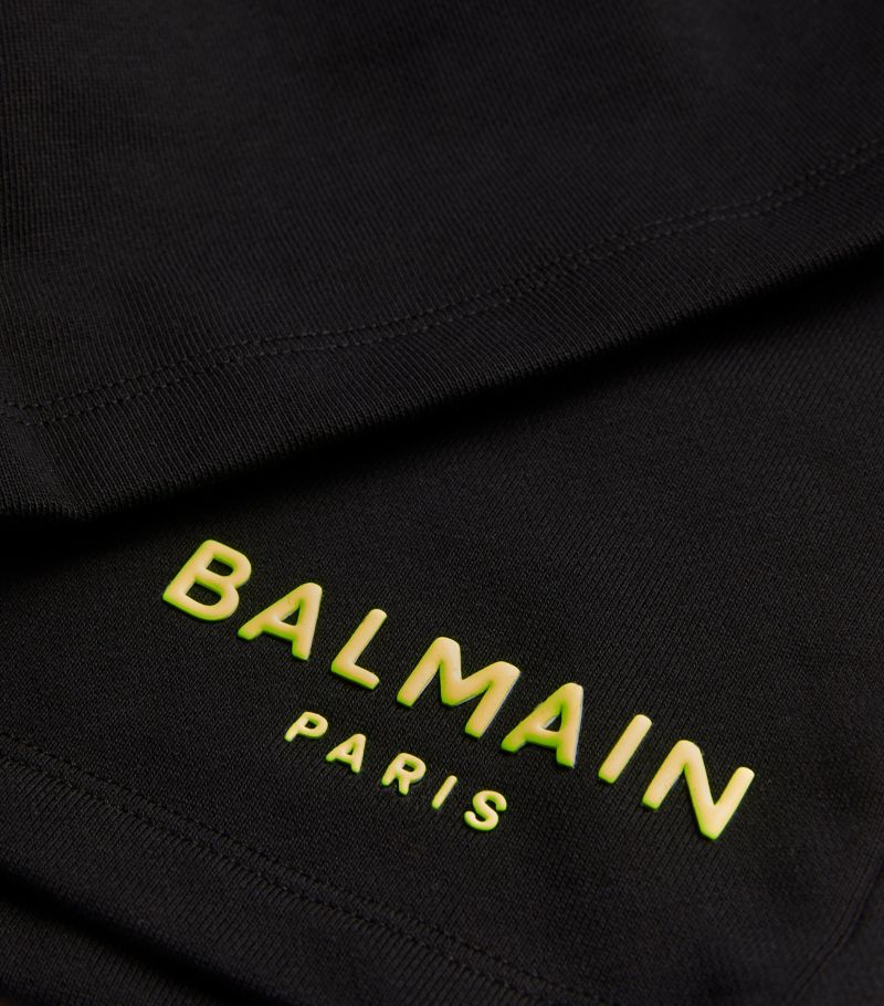 BALMAIN KIDS Logo Cotton Shorts in Black