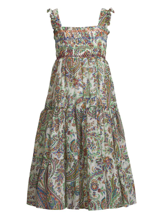 ETRO KIDS Paisley-Print Cotton Midi Dress