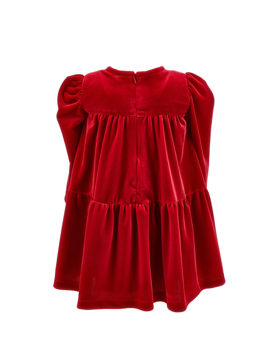 MONNALISA Maxi bow chenille dress