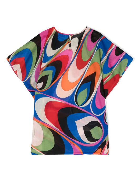 EMILIO PUCCI JUNIOR Iride-Print Cotton Dress