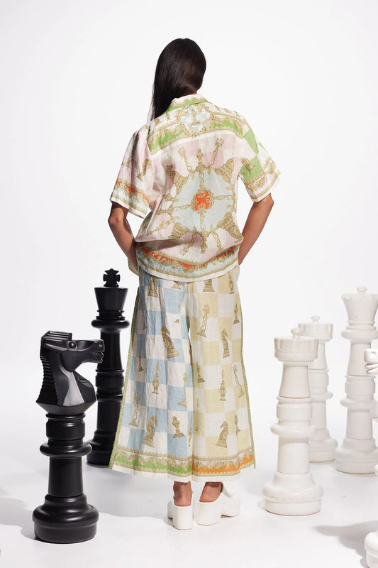 ALEMAIS CHECKMATE Linen Pants