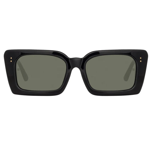 LINDA FARROW NIEVE Rectangular Sunglasses in Black