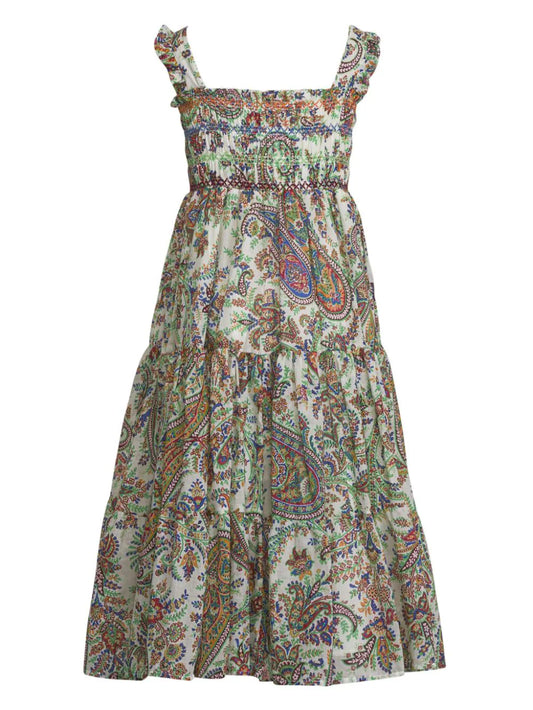 ETRO KIDS Paisley-Print Cotton Midi Dress