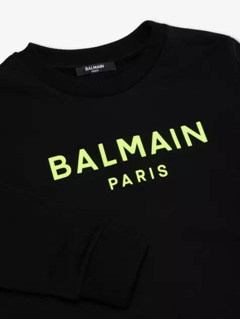 BALMAIN KIDS Cotton-jersey Sweatshirt in Black