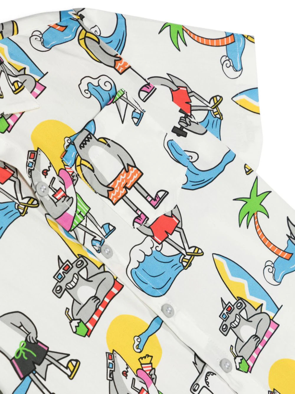 STELLA McCARTNEY KIDS Shark-print Cotton Shirt