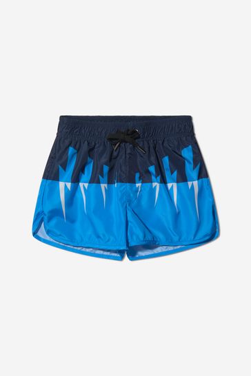 NEIL BARRETT KIDS Swim Shorts in Blue