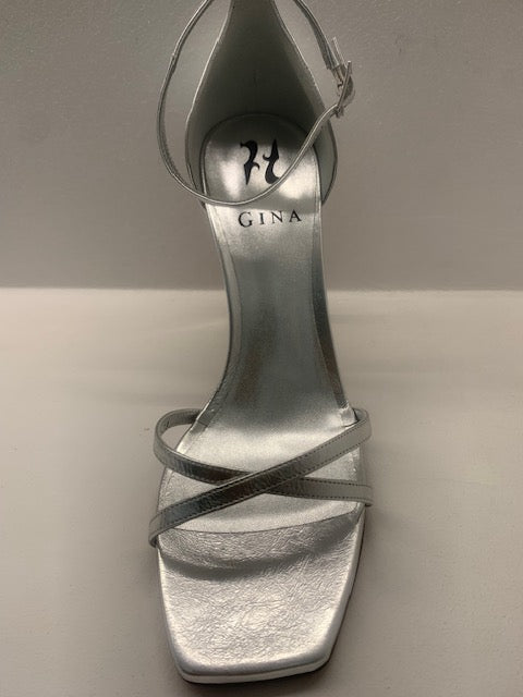 GINA ROSSI SILVER HIGH HEEL SANDAL