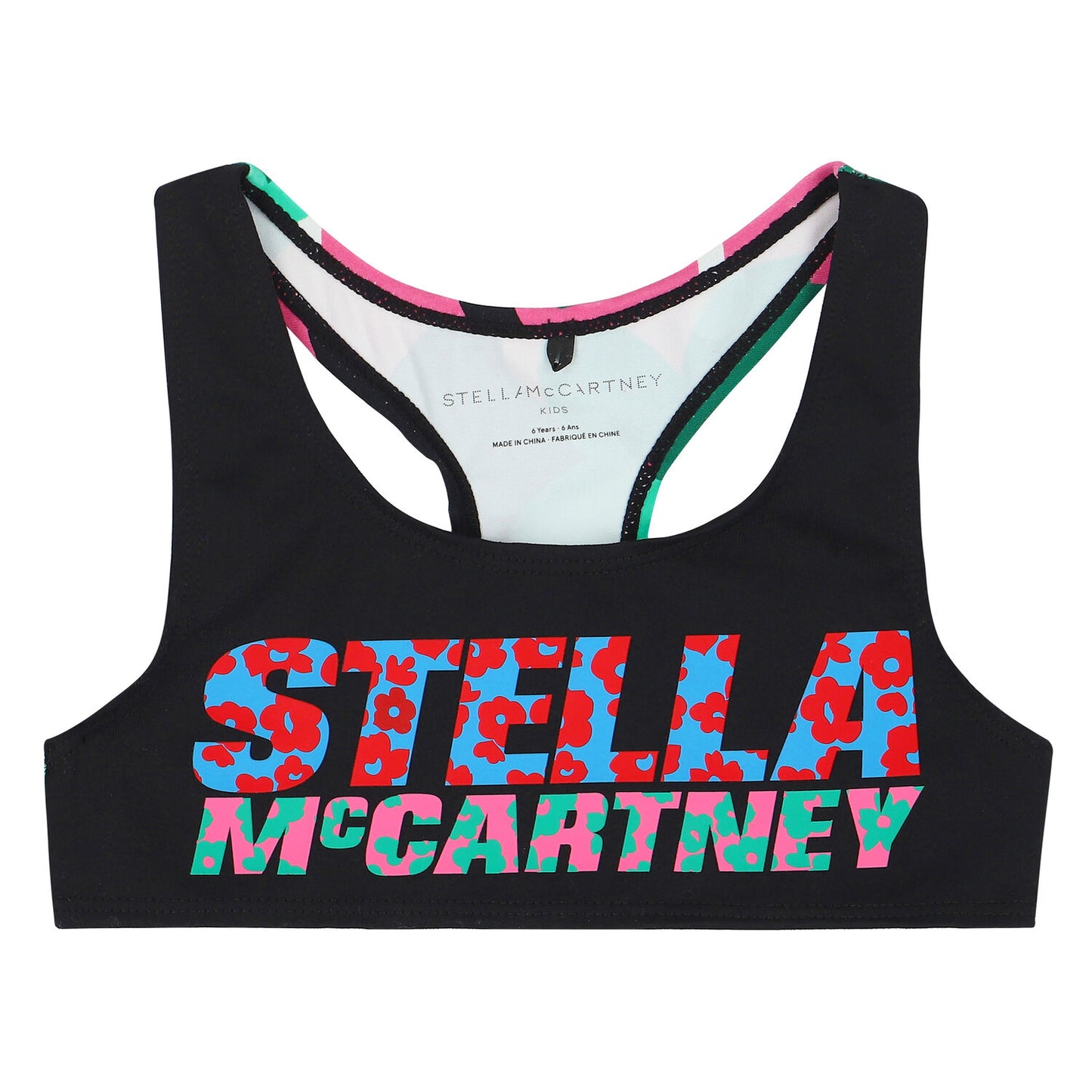 Black logo bralette