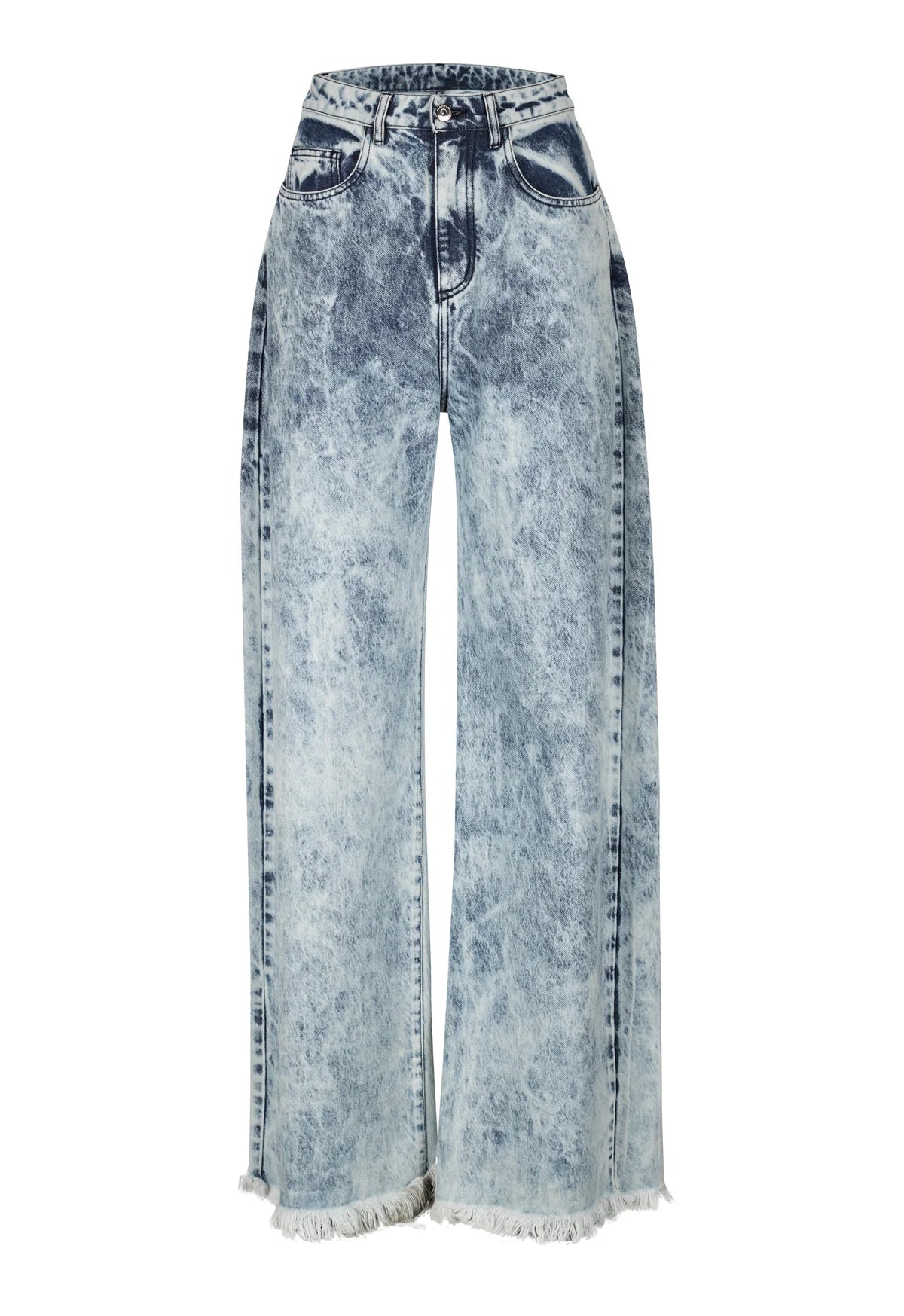 ACID WASH DENIM BOYFRIEND TROUSERS