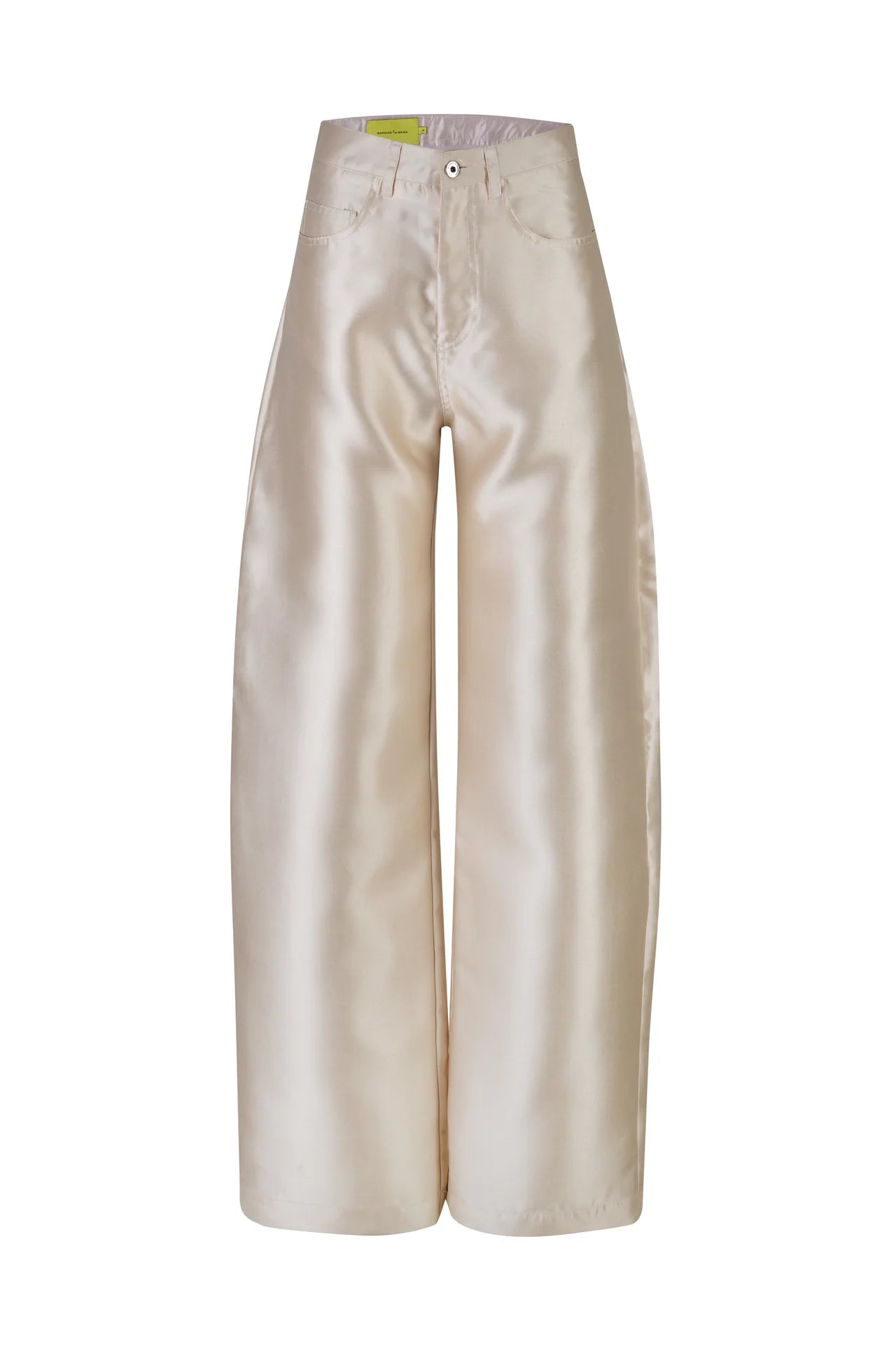 BEIGE MIKADO BOYFRIEND TROUSERS