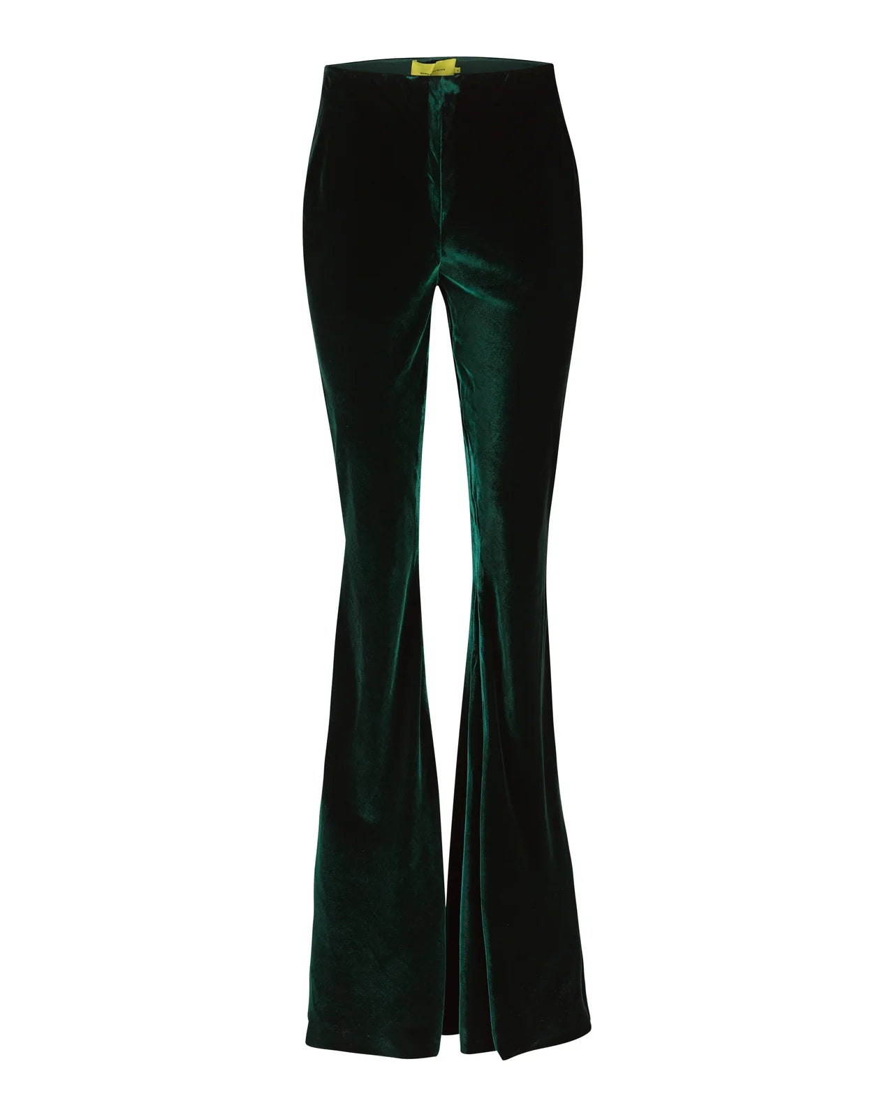 GREEN VELVET FLARE PANTS